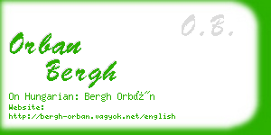 orban bergh business card